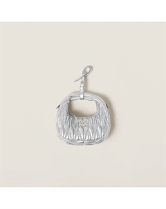 Сумка-Хобо Wander micro из стеганой кожи наппа, серебряный Miu miu
