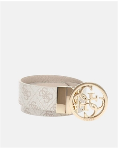 Регулируемый и двусторонний женский ремень с круглой пряжкой 4g, светло-серый Guess