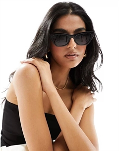 Черные квадратные солнцезащитные очки «кошачий глаз» Asos
