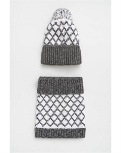Шапка и шарф из шерсти, серый Answear lab