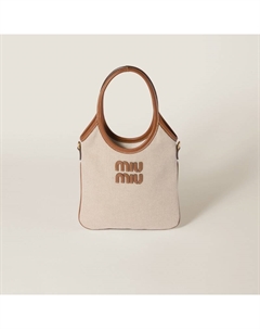 Сумка Ivy из холста и кожи, мультиколор Miu miu