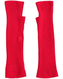 Перчатки-митенки в рубчик, красный Chinti & parker