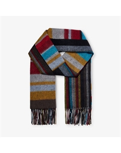 Фирменный полосатый шарф из смеси шерсти и кашемира, мультиколор Paul smith