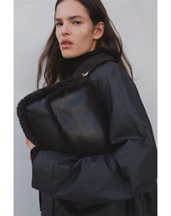 Сумка через плечо с пушистой отделкой, черный H&m