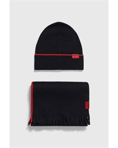 Шерстяная шапка и шарф, черный Hugo