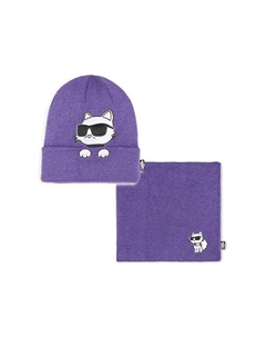 Детская шапка и шарф, фиолетовый Karl lagerfeld