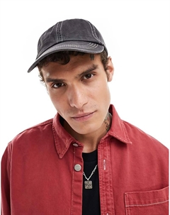 DESIGN — Мягкая шапка черного цвета с контрастной строчкой Asos