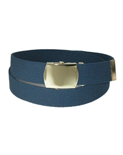 Регулируемый ремень из хлопка с латунной пряжкой, темно-синий Ctm