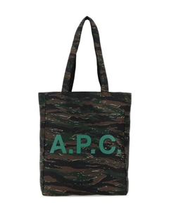 Двусторонняя сумка шоппер lou из ткани с принтом, зеленый A.p.c.