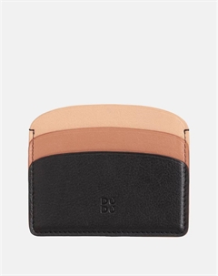 Женская маленькая плоская кожаная карманная визитница, черный Dudu