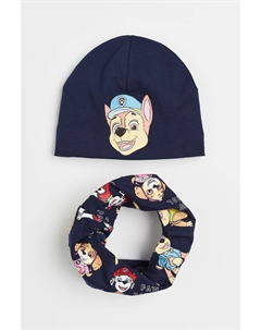 Комплект, состоящий из шапки и шарфа Paw Patrol, темно-синий/мультиколор H&m