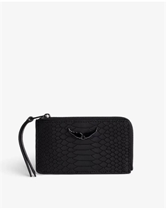 Женская визитница ZV Card черная кожаная, черный Zadig&voltaire