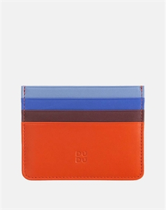 Мужская кожаная визитница с шестью карманами, оранжевый Dudu