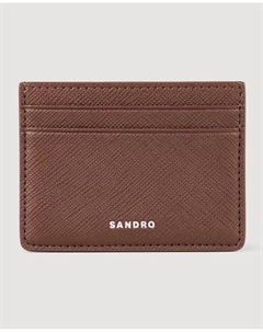 Мужская кожаная визитница, темно-коричневый Sandro