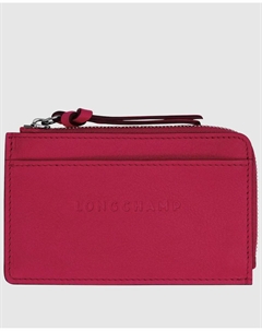 Женская визитница из 3D кожи на молнии, розовый Longchamp