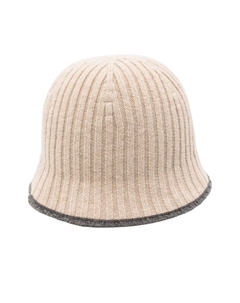 Kids шапка бини с декором Monili, нейтральный цвет Brunello cucinelli