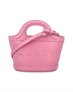 Kids кожаная сумка с тиснением логотипа, розовый Marni