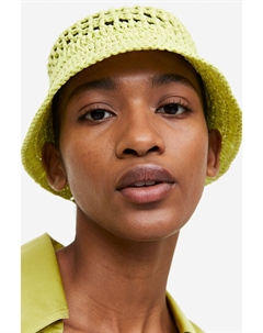 Соломенная шляпа, связанная крючком, желтый H&m