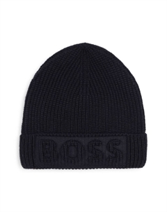 Kidswear шапка бини с тисненым логотипом, синий Boss