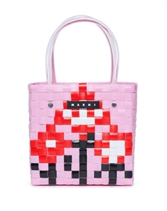 Kids сумка-тоут с плетеным дизайном, розовый Marni
