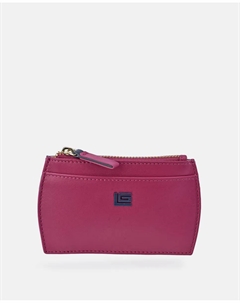 Женская плоская визитница из оранжево-зеленой кожи, фуксия Guy laroche