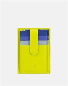 Маленькая мужская кожаная визитница с кнопкой, желтый Dudu