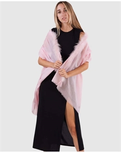 Розовый праздничный платок из шерсти и перьев, розовый Mr complements