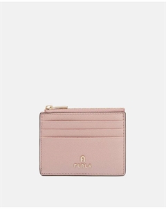 Визитница из текстурированной кожи с принтом, розовый Furla