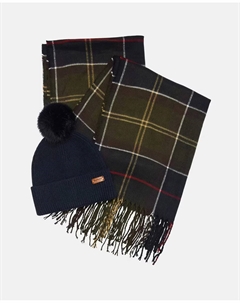 Комплект из шапки и шарфа натуральных тонов, бежевый Barbour