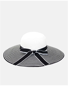 Двухцветная бумажная шляпа с бантом и фактором защиты UV500, белый Illums