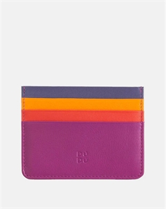 Мужская кожаная визитница с шестью карманами, фуксия Dudu