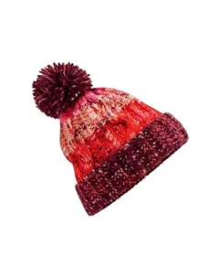 Шапка с помпоном «Штопор», красный Beechfield®