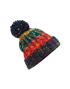 Шапка с помпоном «Штопор», мультиколор Beechfield®