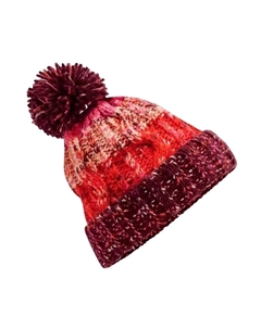 Шапка с помпоном «Штопор», красный Beechfield®