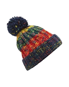 Шапка с помпоном «Штопор», мультиколор Beechfield®