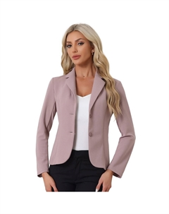 Женская рабочая эластичная куртка с воротником с лацканами, костюм, блейзер, цвет Dusty Pink Allegra k