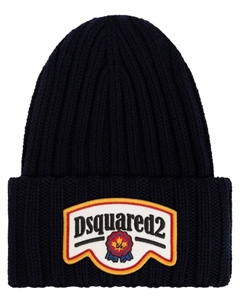 Шапка бини с нашивкой-логотипом, черный Dsquared2