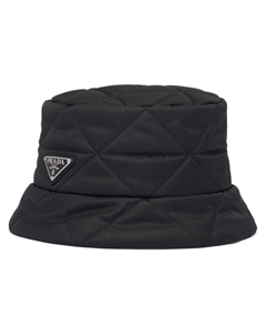 Стеганая панама с треугольным логотипом, черный Prada