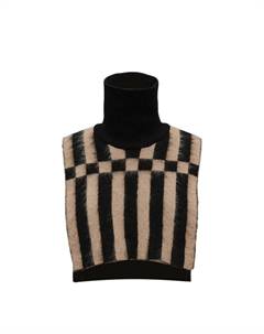 Полосатый декоративный шарф из мохера с высоким воротником, черный Deep breath