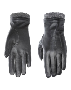 Кожаные перчатки "Ромашка", сенсорный экран, управление 10 пальцами, декоративная строчка, черный Pearlwood