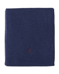 Шерстяной шарф с вышитым логотипом, синий Polo ralph lauren