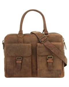 Портфель Гарольда "АНТИК", натуральная кожа, коричневый Harold's