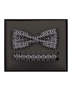 Галстук-бабочка "Комплект из галстука-бабочки и нагрудного платка с рисунком", оливковый Venti