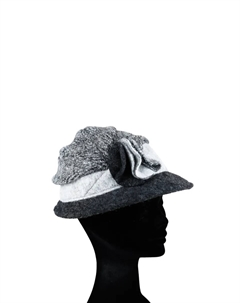 Фетровая шляпа "Британия" (1 штука), из мягкой шерсти, с цветочным мотивом, серый Collezione alessandro