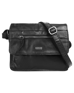 Сумка через плечо, натуральная кожа, черный Spikes & sparrow