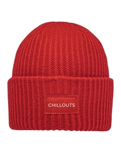 Вязаная шапка для чиллаута "Kara Hat", классическая ребристая вязка, красный Chillouts