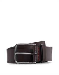 Кожаный ремень "Gerik_Sz35" с тисненым логотипом, коричневый Hugo