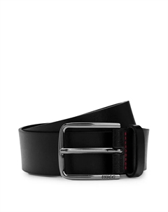 Кожаный ремень "Gerik_Sz35" с тисненым логотипом, черный Hugo