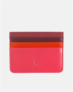 Мужская кожаная визитница с шестью карманами, коралловый Dudu