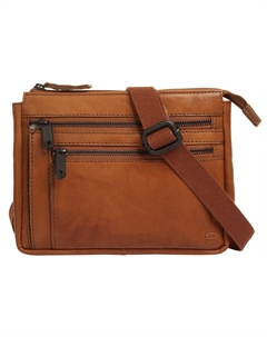 Сумка через плечо, натуральная кожа, цвет Cognac Spikes & sparrow